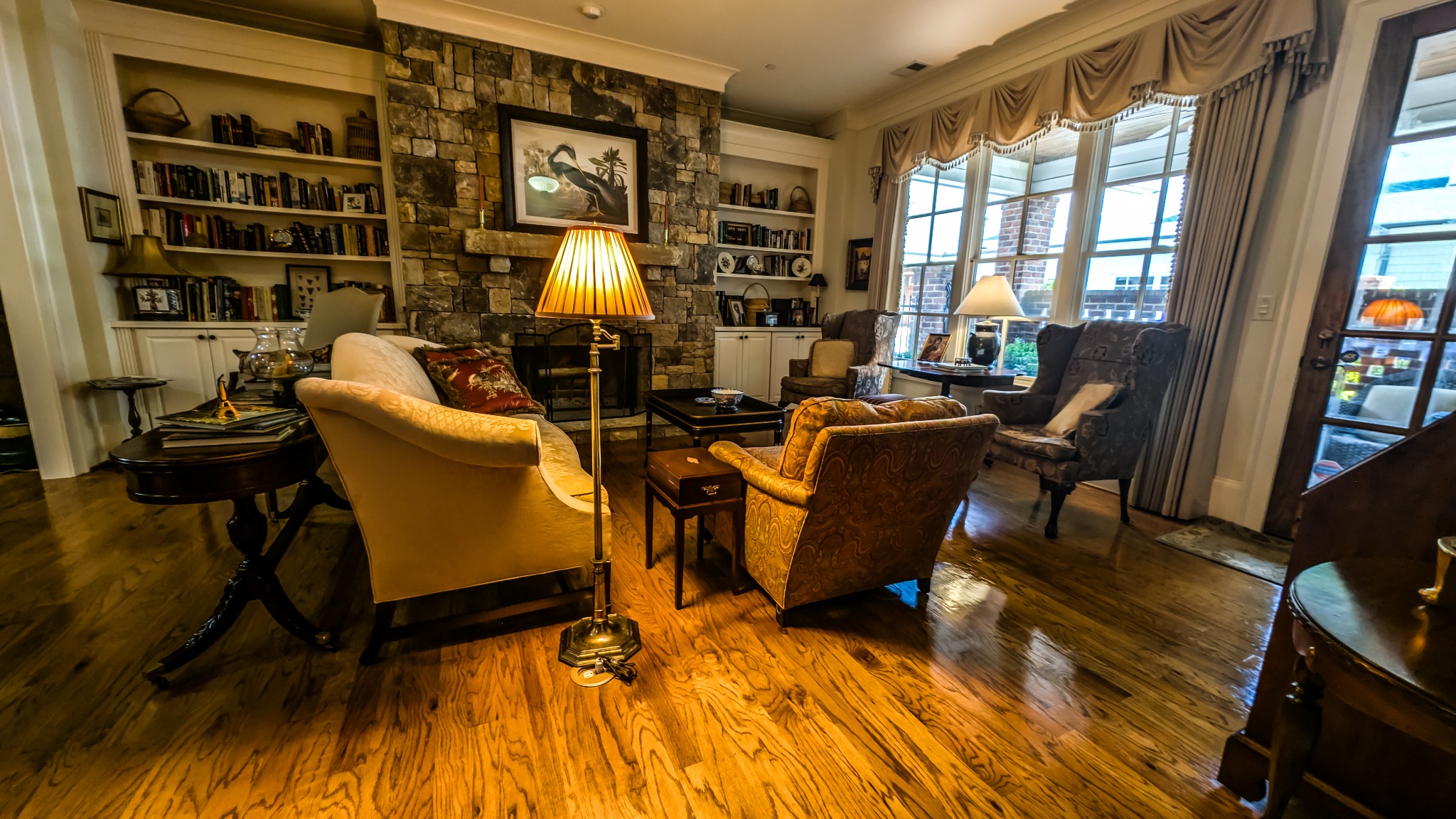 Traditional kitchen floors and cabinets refreshed